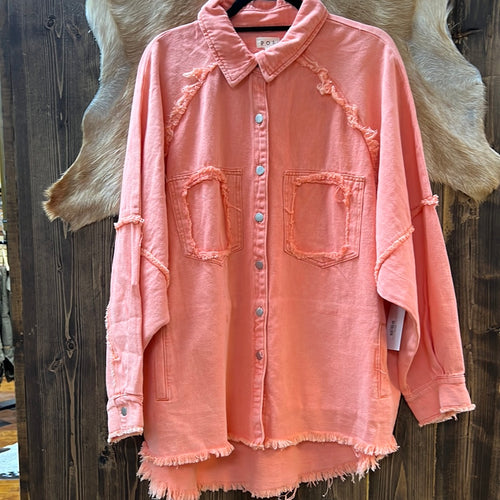 Neon Papaya Distressed Jacket