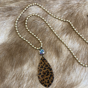 Dark Leopard Feather Necklace