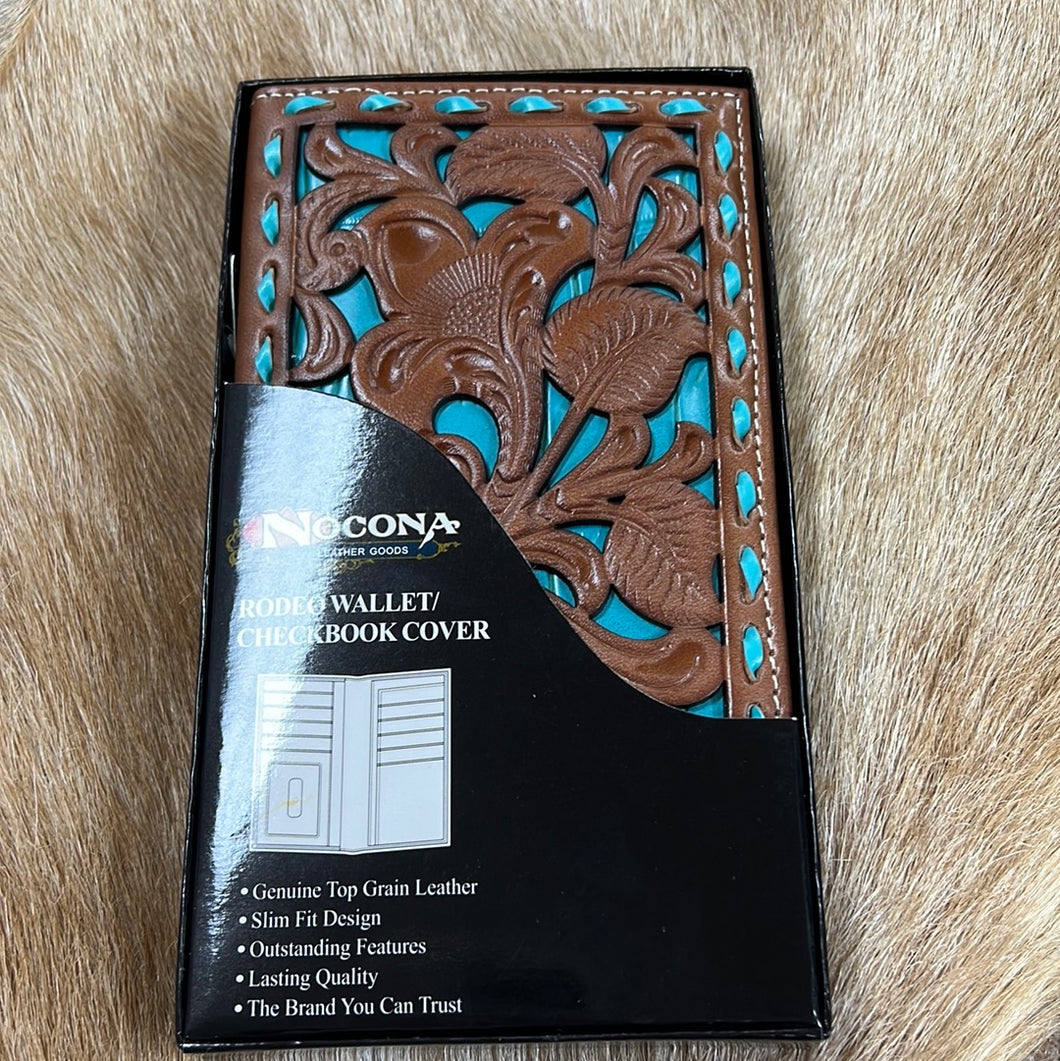 Tooled Leather Turquoise Wallet