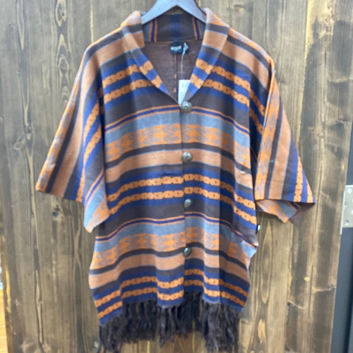 Cruel Brown Western Poncho