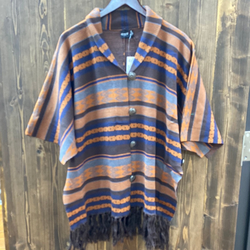 Cruel Brown Western Poncho