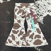 Load image into Gallery viewer, Girls Cow Print Rock &amp; Roll Bell Bottoms