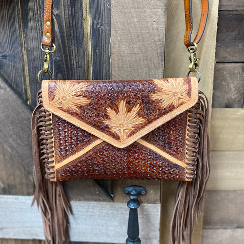 American Darling Tooled Cowhide Clutch