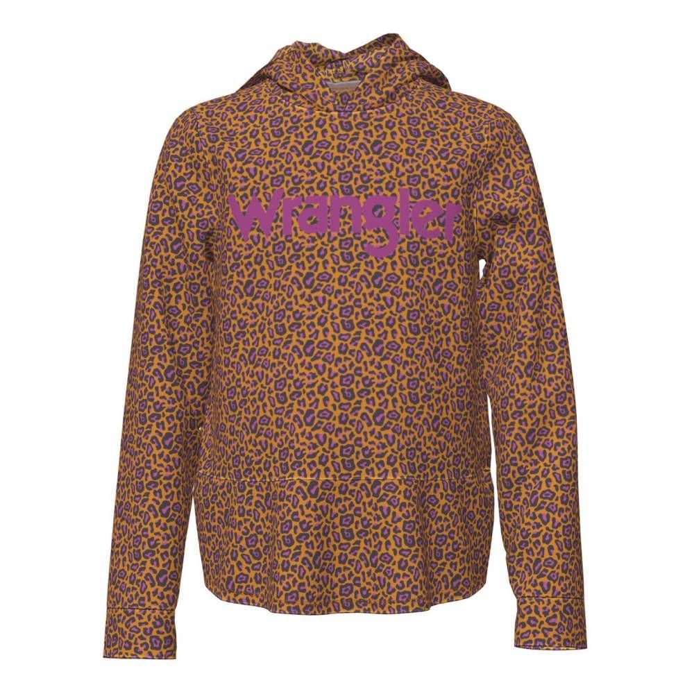 Wrangler Girl's Purple Cheetah Print Hoodie