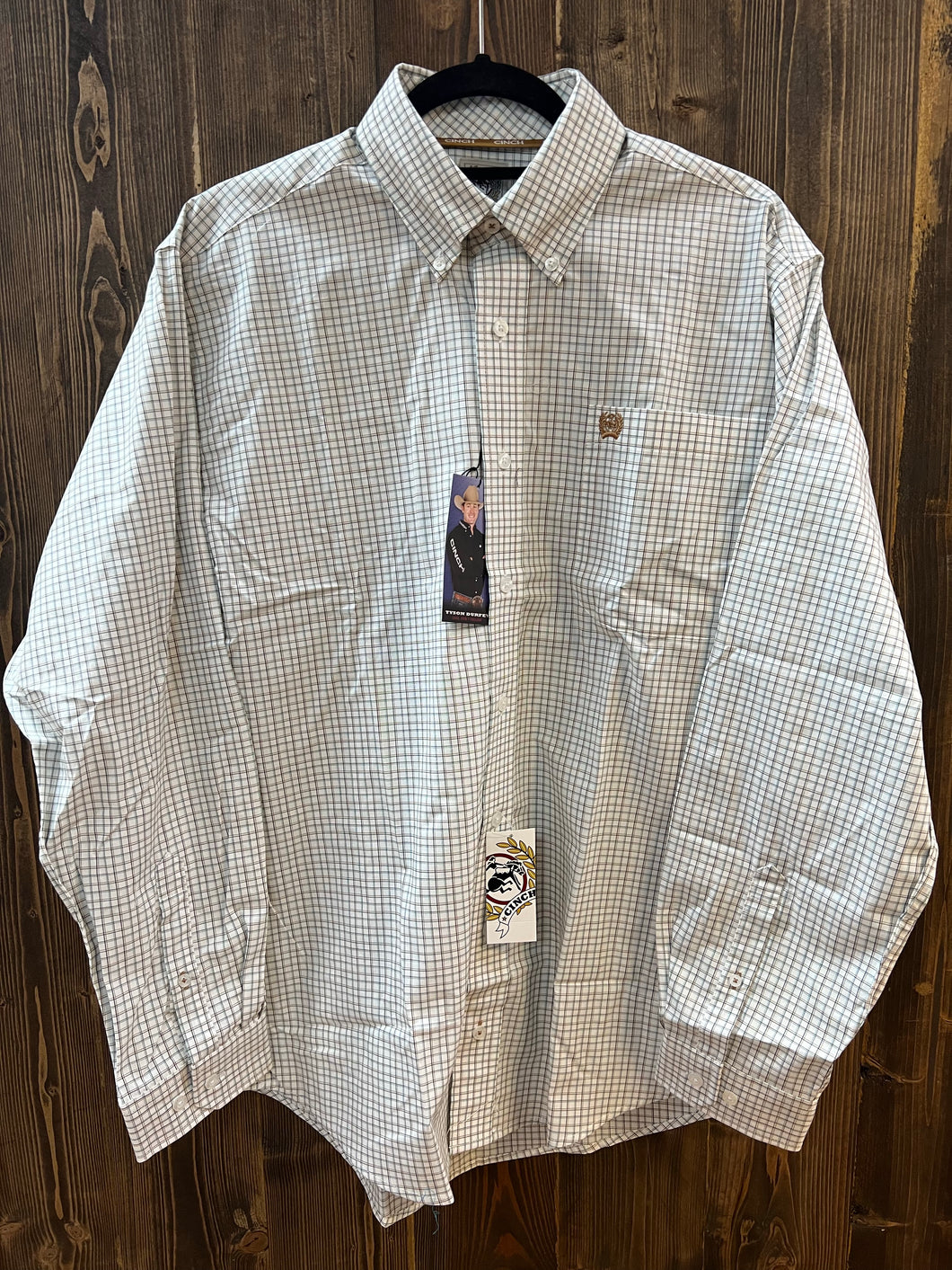 Men’s Plaid White Cinch Shirt