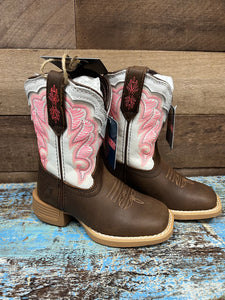 Girls Durango Trail White & Pink Boot