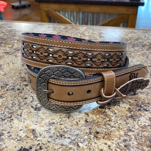 Red Dirt Tooled Ivory Underlay Belt