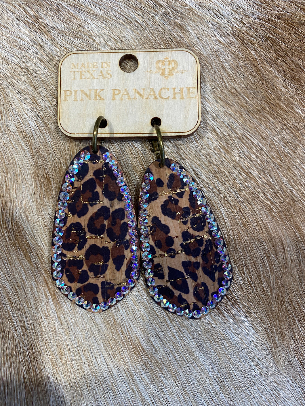 Leather Cheetah Earrings