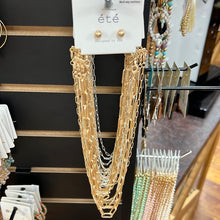 Load image into Gallery viewer, Matte Three Layered Necklace with Earrings