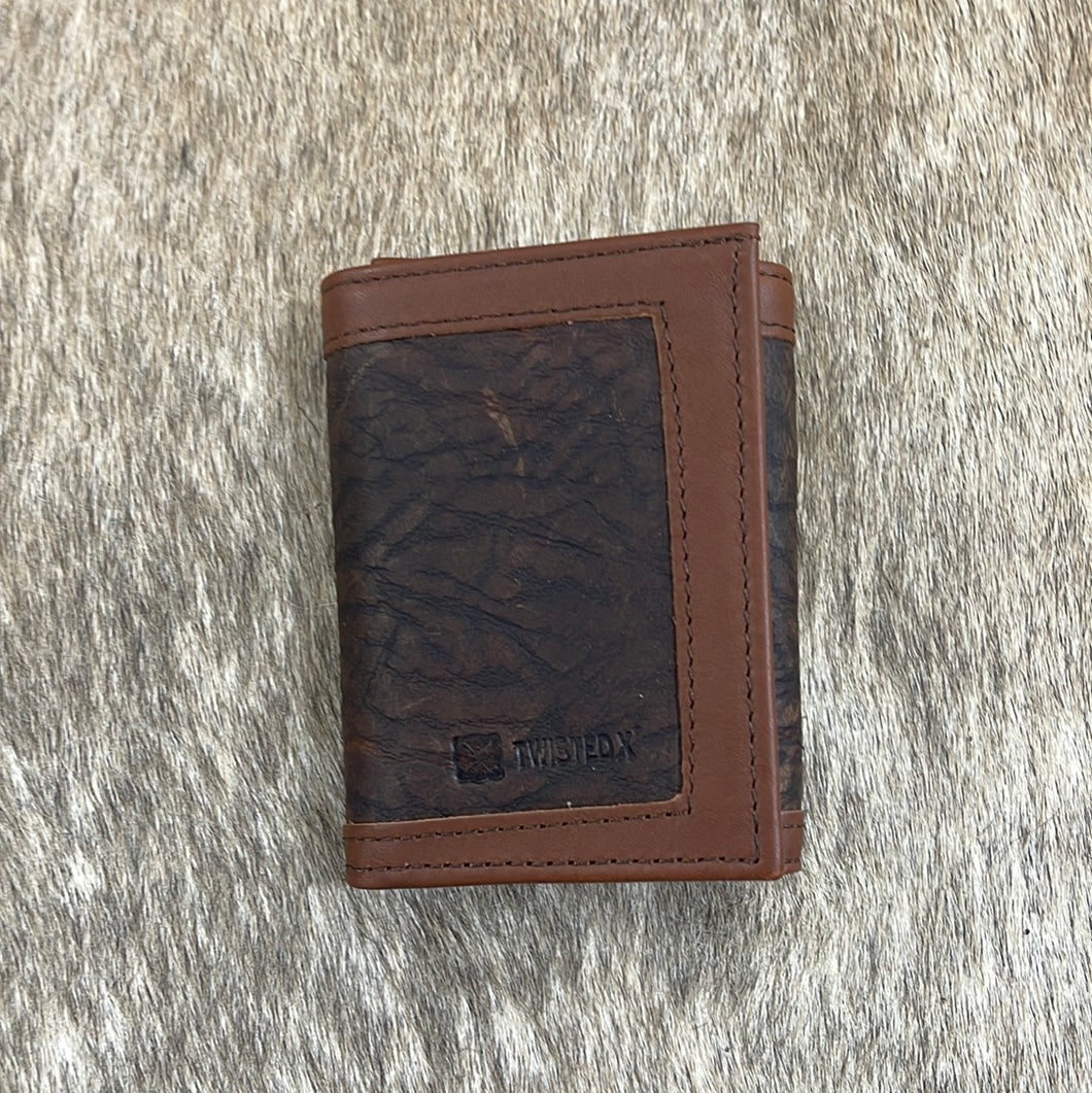 Twisted X Blk/Brn Trifold Wallet