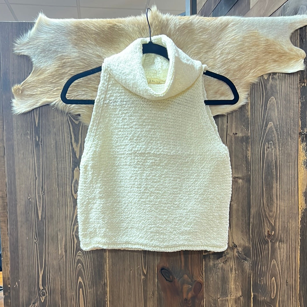 Ivory Turtle Neck Tank Top