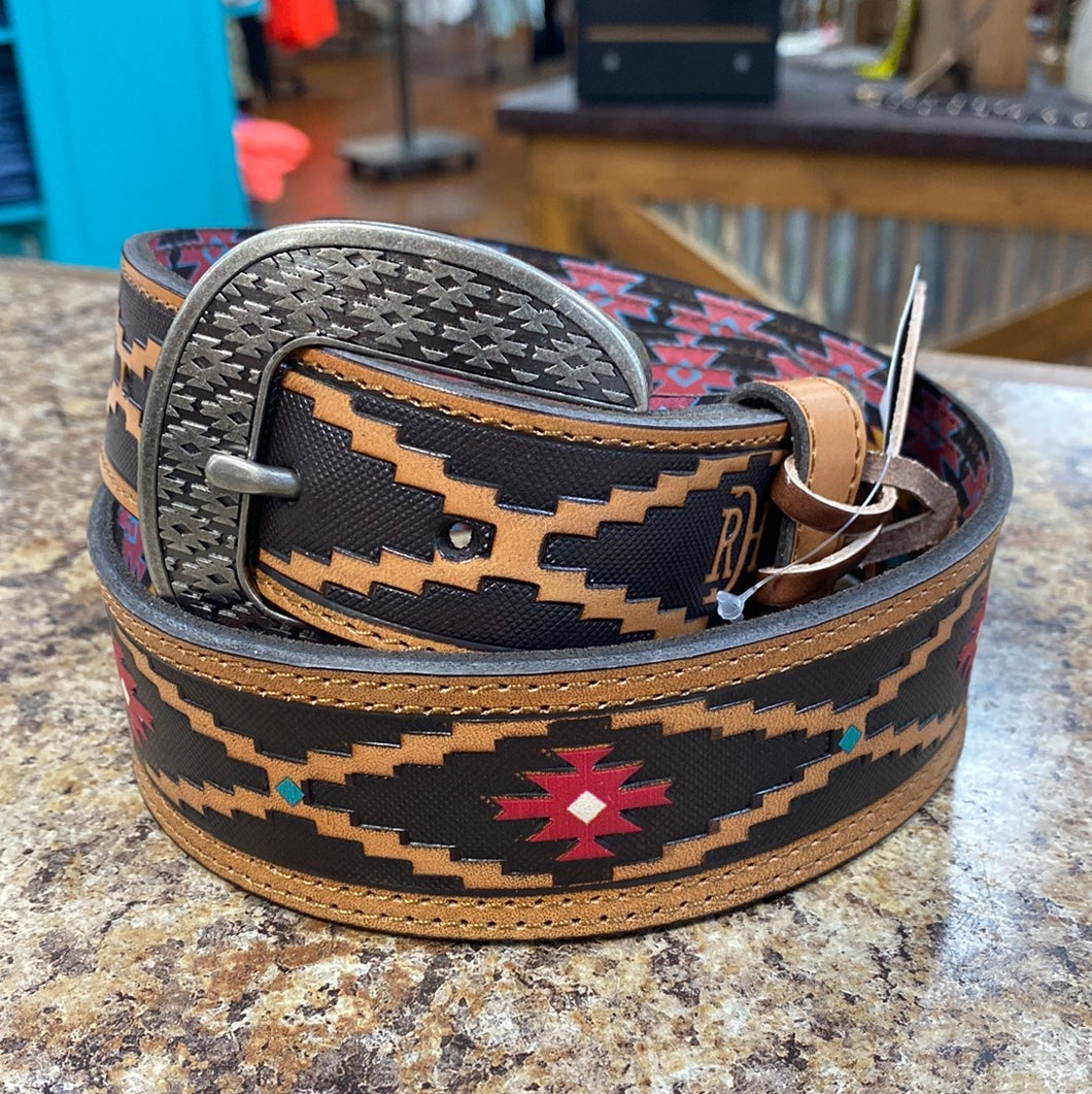 Red Dirt Aztec Leather Belt