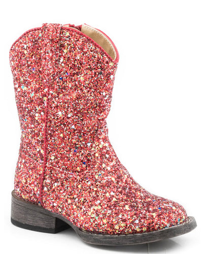 Roper Toddlers Multi Red Glitter Boots