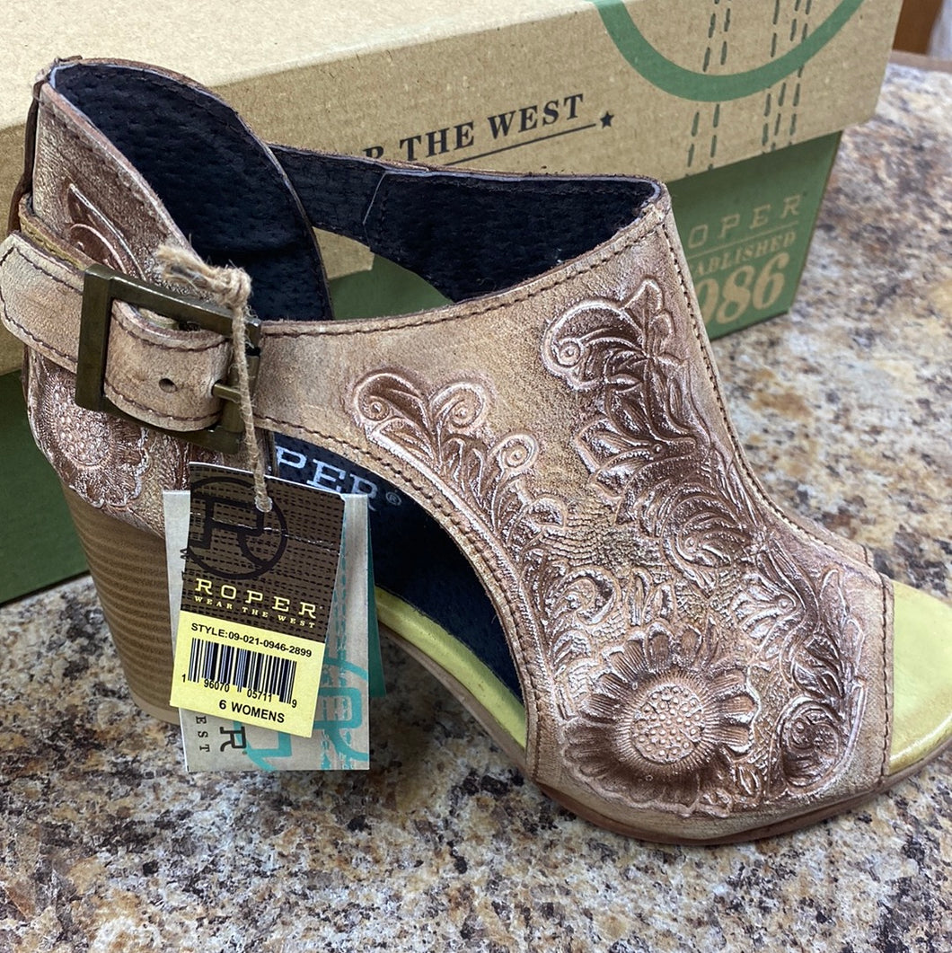 Women’s Roper Open Toe Tooled