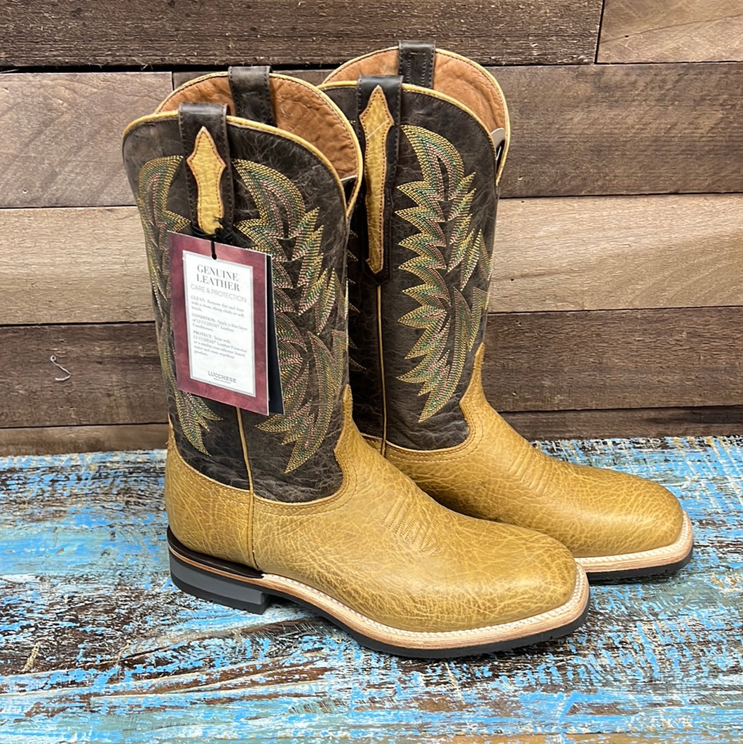 Men’s Lucchese Tan & Chocolate Cowhide Boot