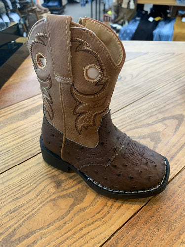 Toddler Daniel Brown Ostrich Boot