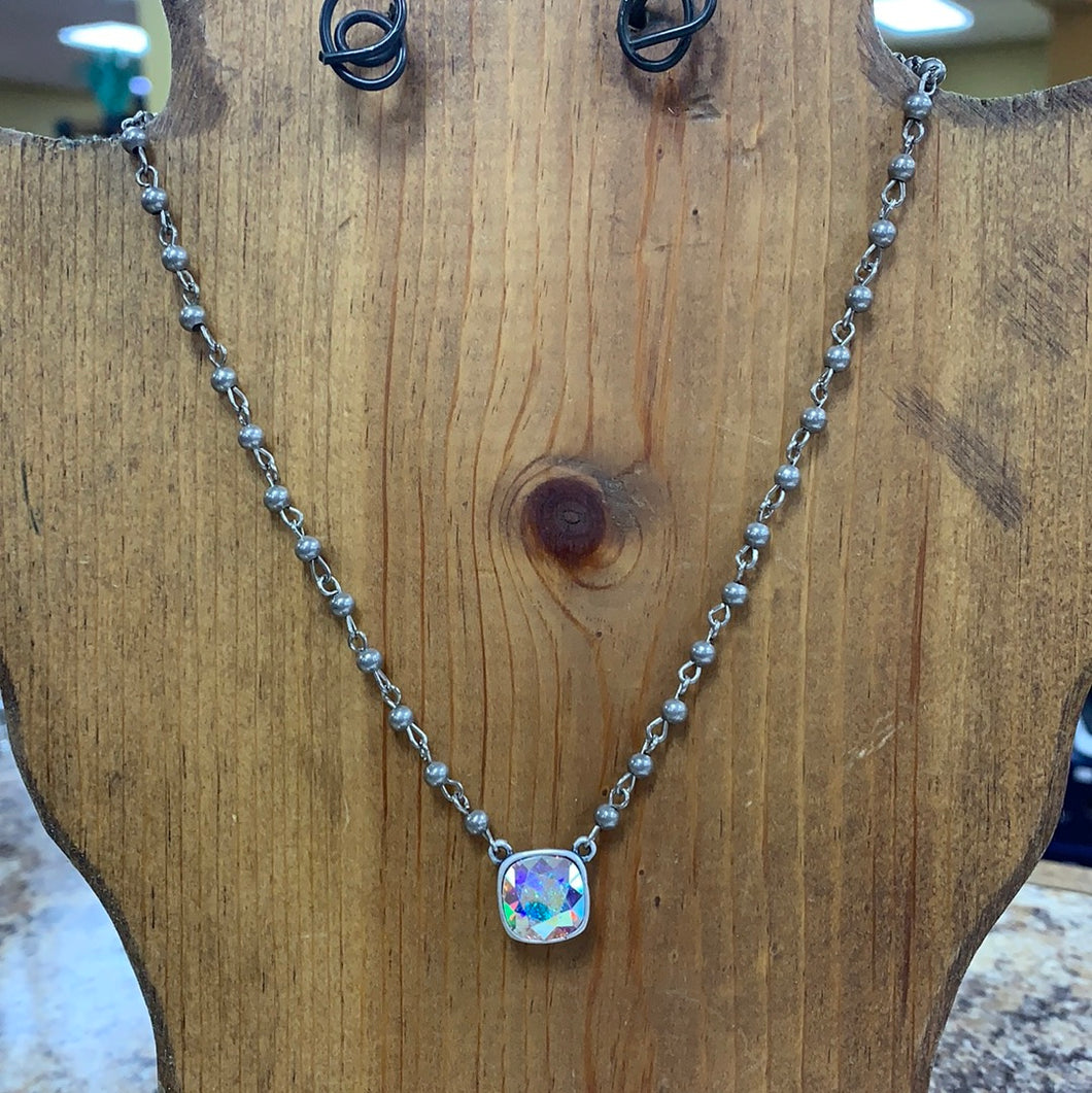 Silver Linked Bead Necklace