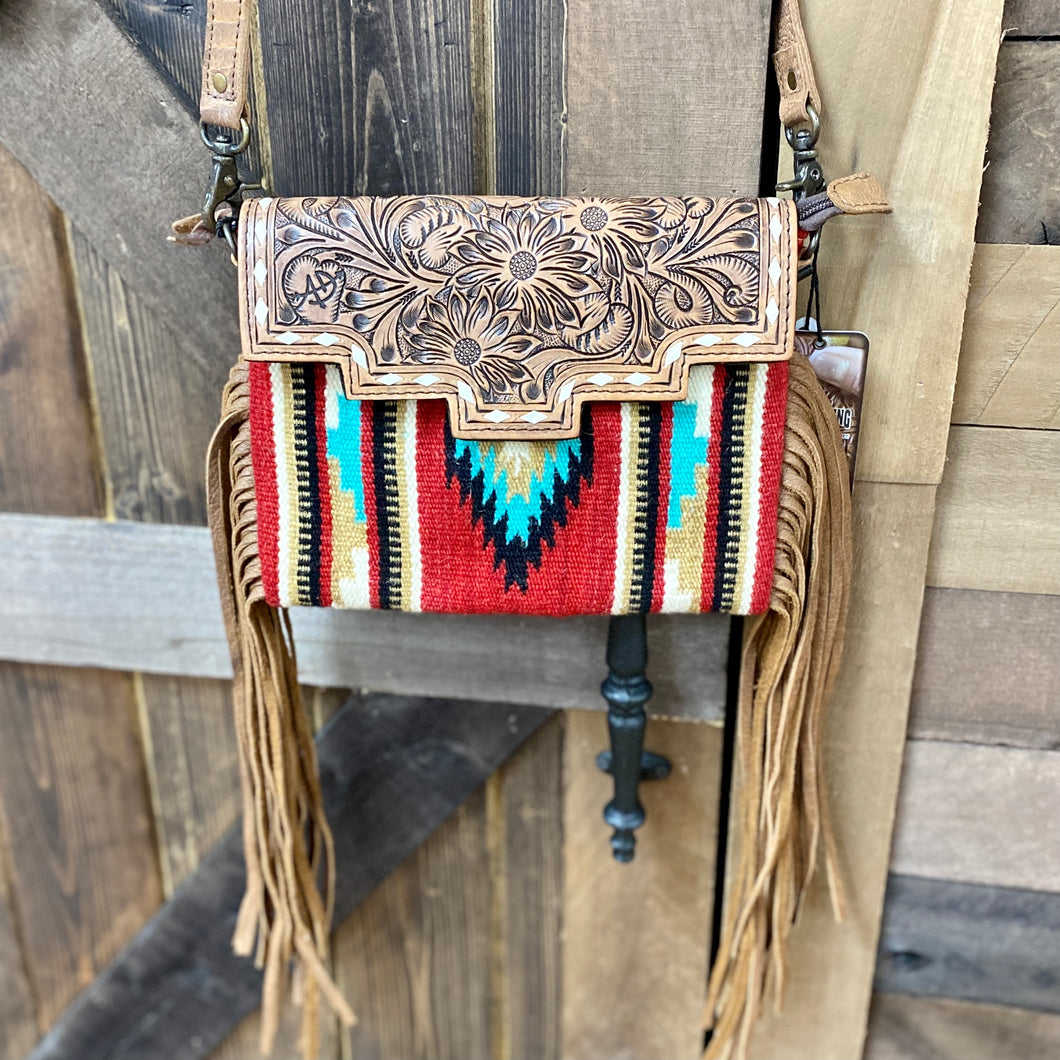Red Aztec Tooled Purse