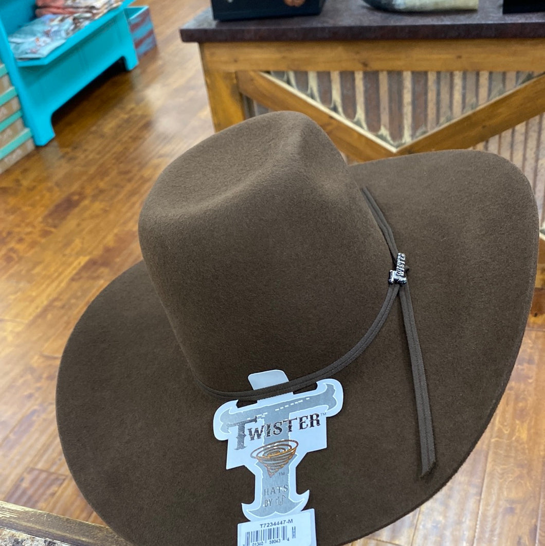 Dark brown Twister youth felt hat