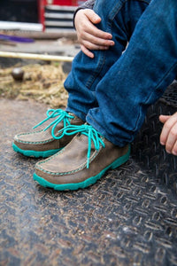 Kids Bomber/Turquoise Driving Mocs