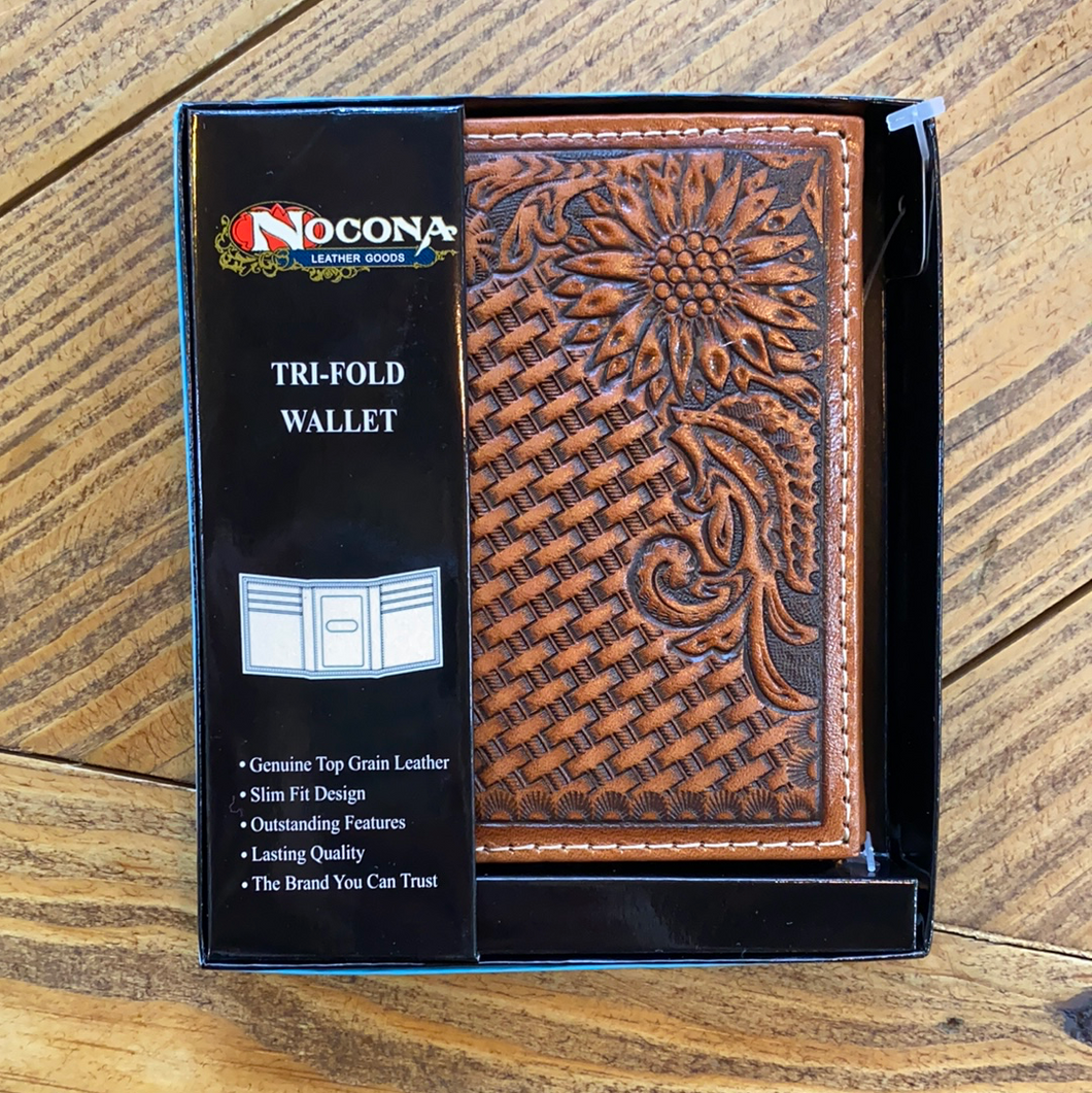 Nocona Sunflower Tri-Fold Wallet