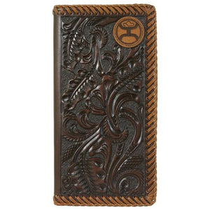 Hooey Sign. Rodeo Brown Tool, Laced Edges Wallet