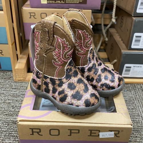 Infant Cowbabies Glitter Leopard Pink