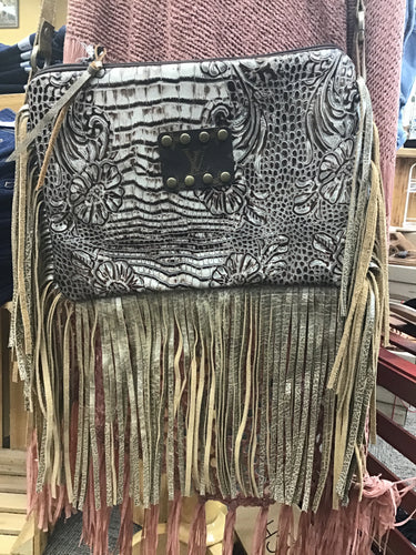 Floral Printed With Fringe LV Crossbody