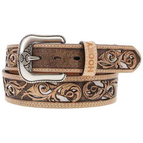 Hooey Natural Hand-Tooled Leather Belt