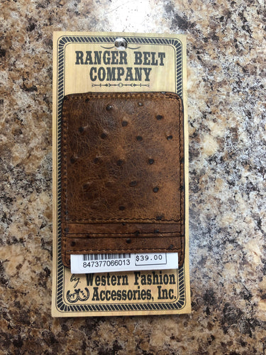 Ranger Ostrich Money Clip Wallet
