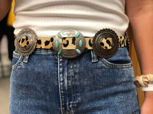 Turquoise Accented Leopard Belt