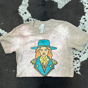 Desert Cowgirl Bleached Tee