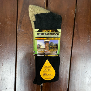 Danpost black MID CALF 7-10 BLK WORK socks