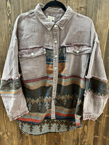 Women’s Purple Aztec Shacket