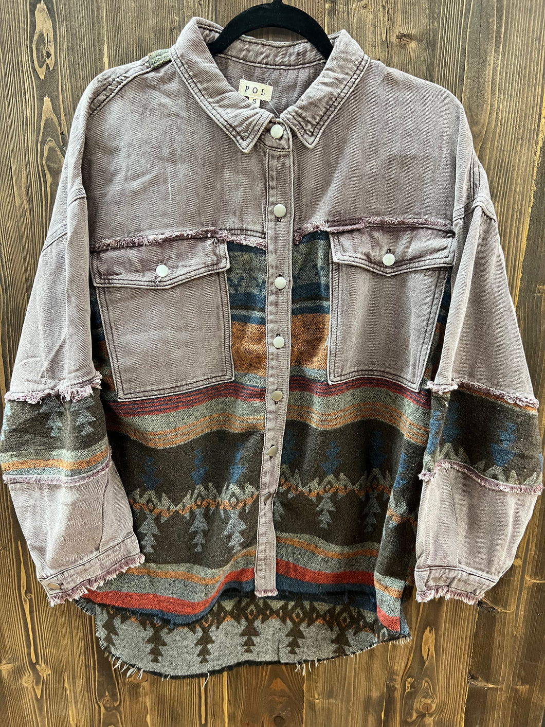Women’s Purple Aztec Shacket