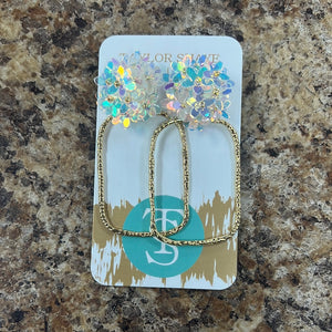 Iridescent Flower Hoops