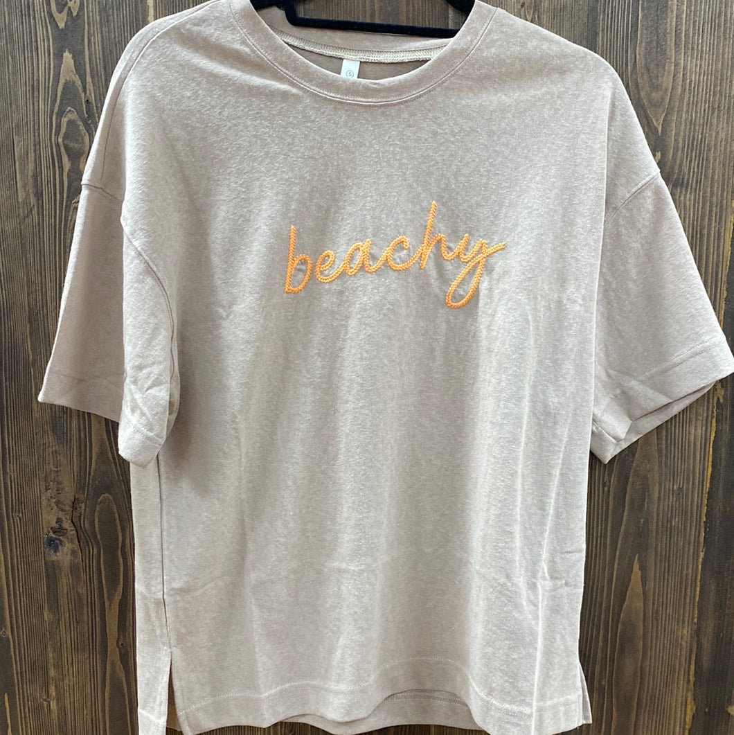 “Beachy” Embroidered Oversized Boxy Top.