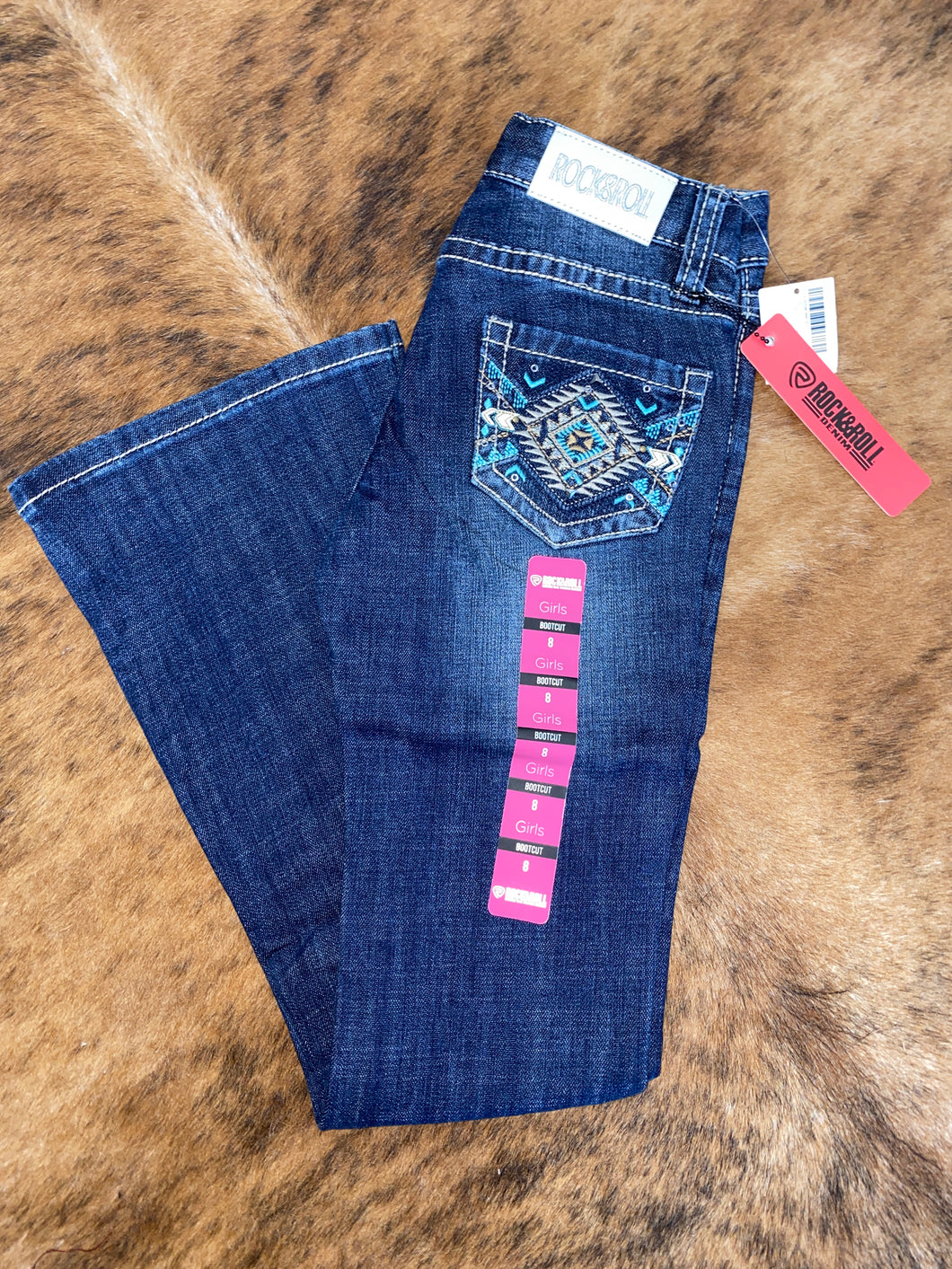 Girl's Aztec Pocket Bootcut Jean