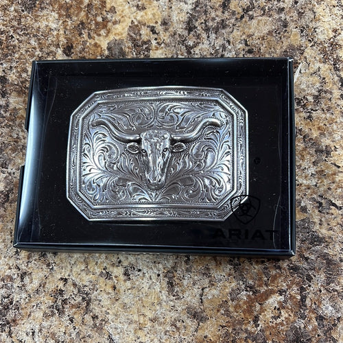 Silver Longhorn Buckle