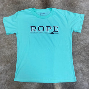 Ladies "Rope Like a Girl" Teal Tee