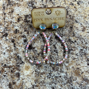 Multicolored Oval Hoops With Studs