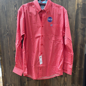 Men’s Aztec Red Cinch Button Up