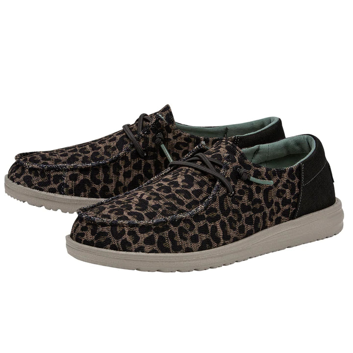 Dude Wendy Sox Gray Cheetah Print Hey Dudes Hey Dude Wendy Woven