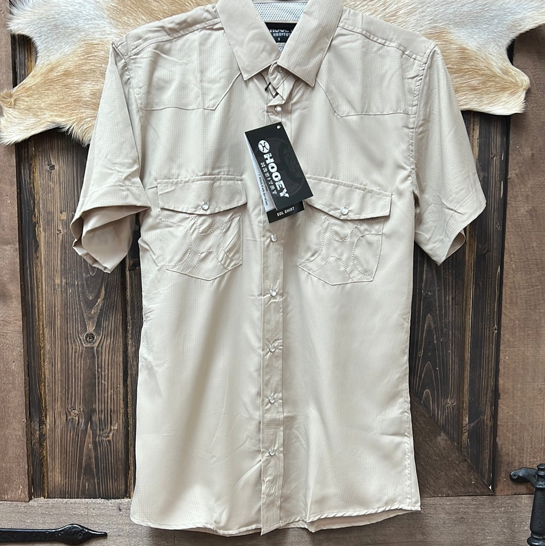Men’s Tan Short Sleeve Pearl Snap