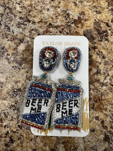 “Beer Me” Beaded Earrings