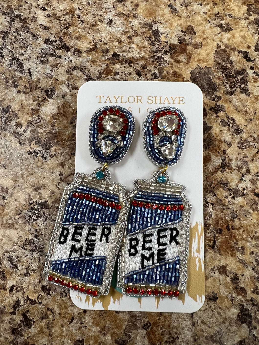 “Beer Me” Beaded Earrings