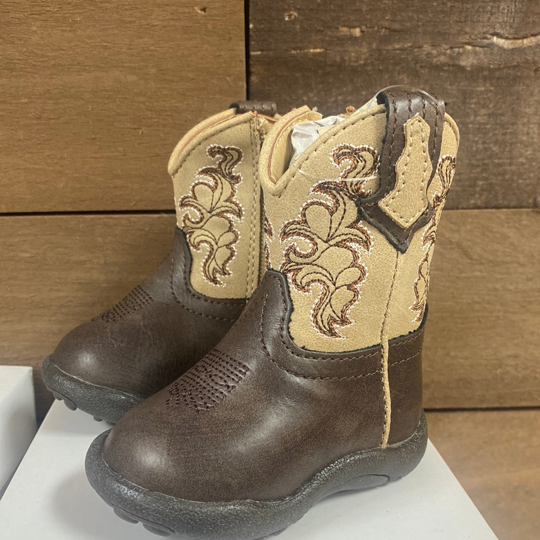 Roper Infants Brown Vamp/Tan Faux Leather