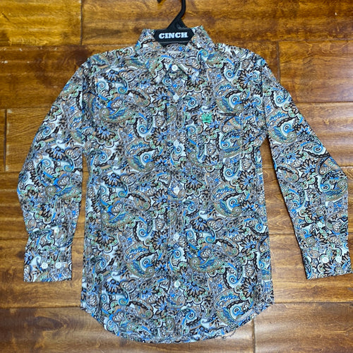 Boys Multi Colored Button Up Shirt.