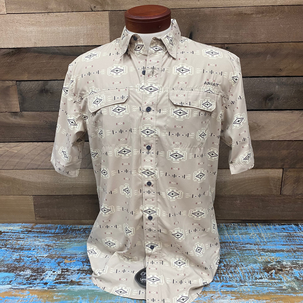 Men’s Ariat Ventek Cream Aztec SS Button Up
