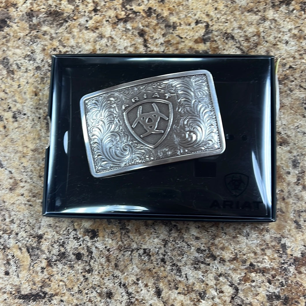 Men’s Silver Ariat Logo Buckle